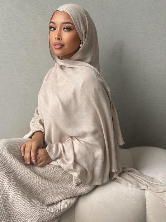 Hijab en modal couleur amande